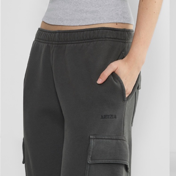 Aritzia Dark Gray Cargo Sweatpants - Picture 1 of 7